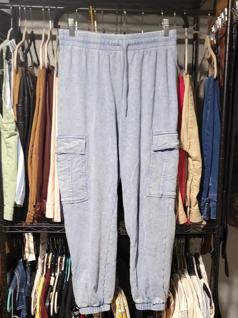 5 For $25 Womens 90 Degree By Reflex Light Blue Cargo Jogger Pants